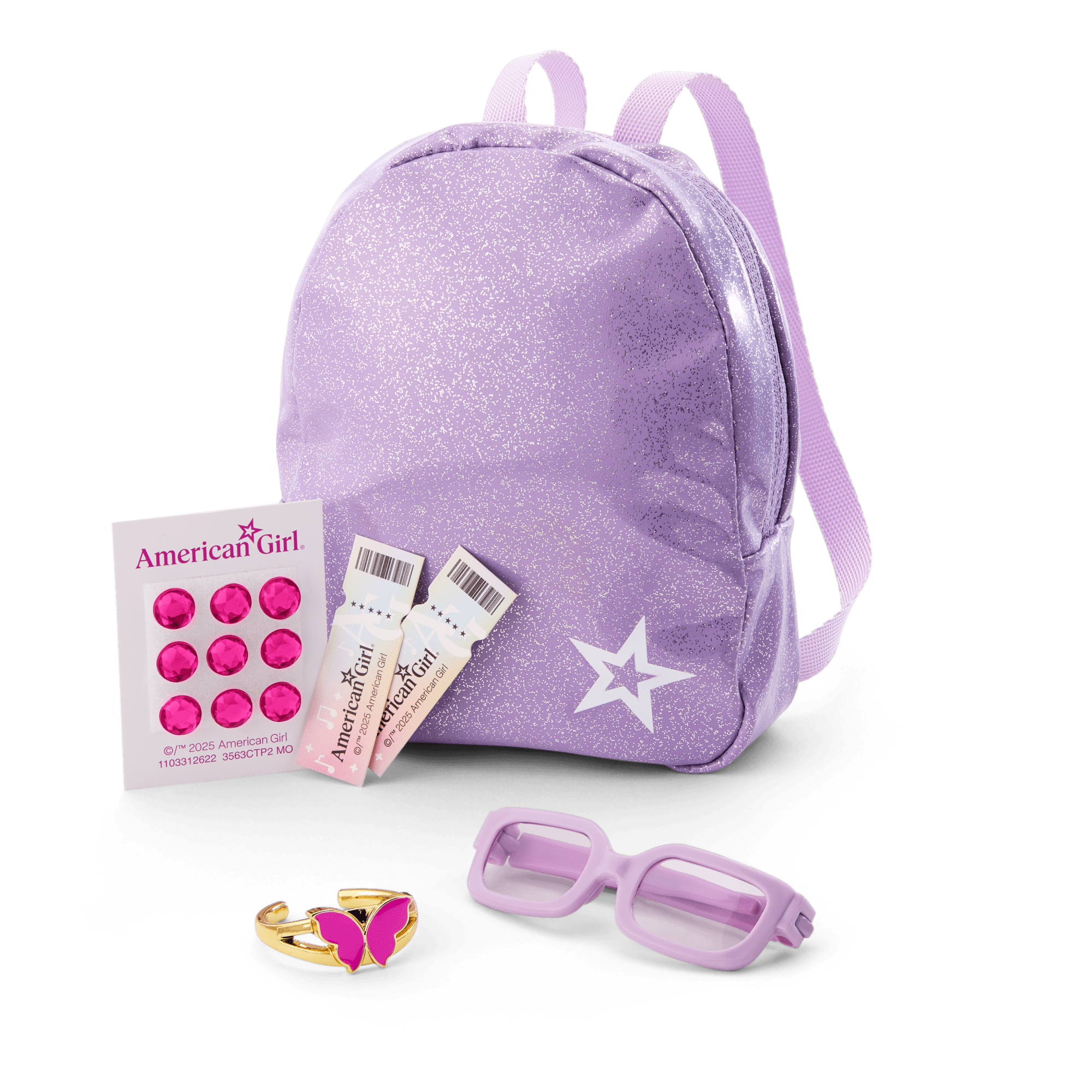 Colorful Teddy Bear Backpack Accessory Set for 18-inch Dolls