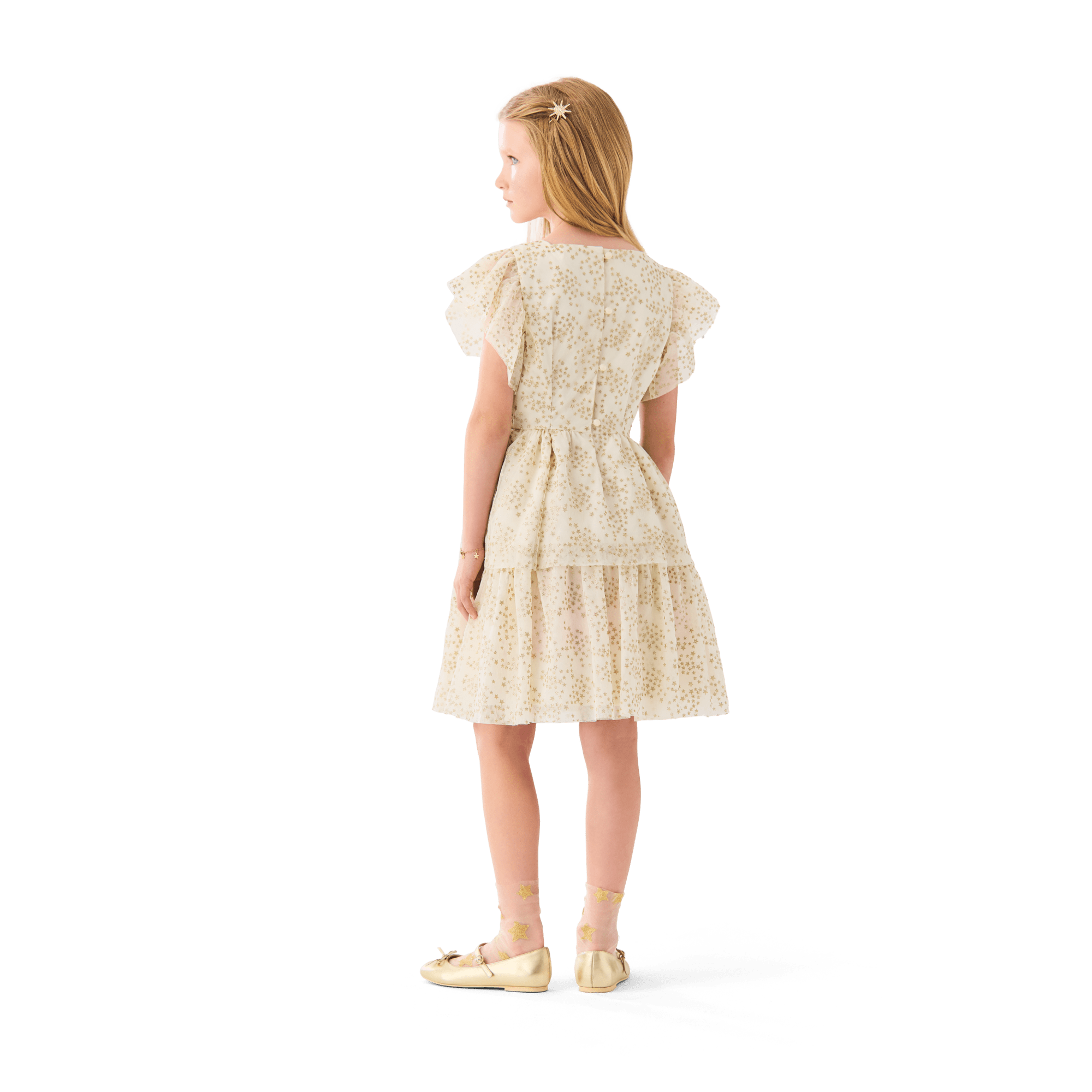 American Girl x Janie and Jack Sparkly Cream Celebration Dress for Little Girls & Girls