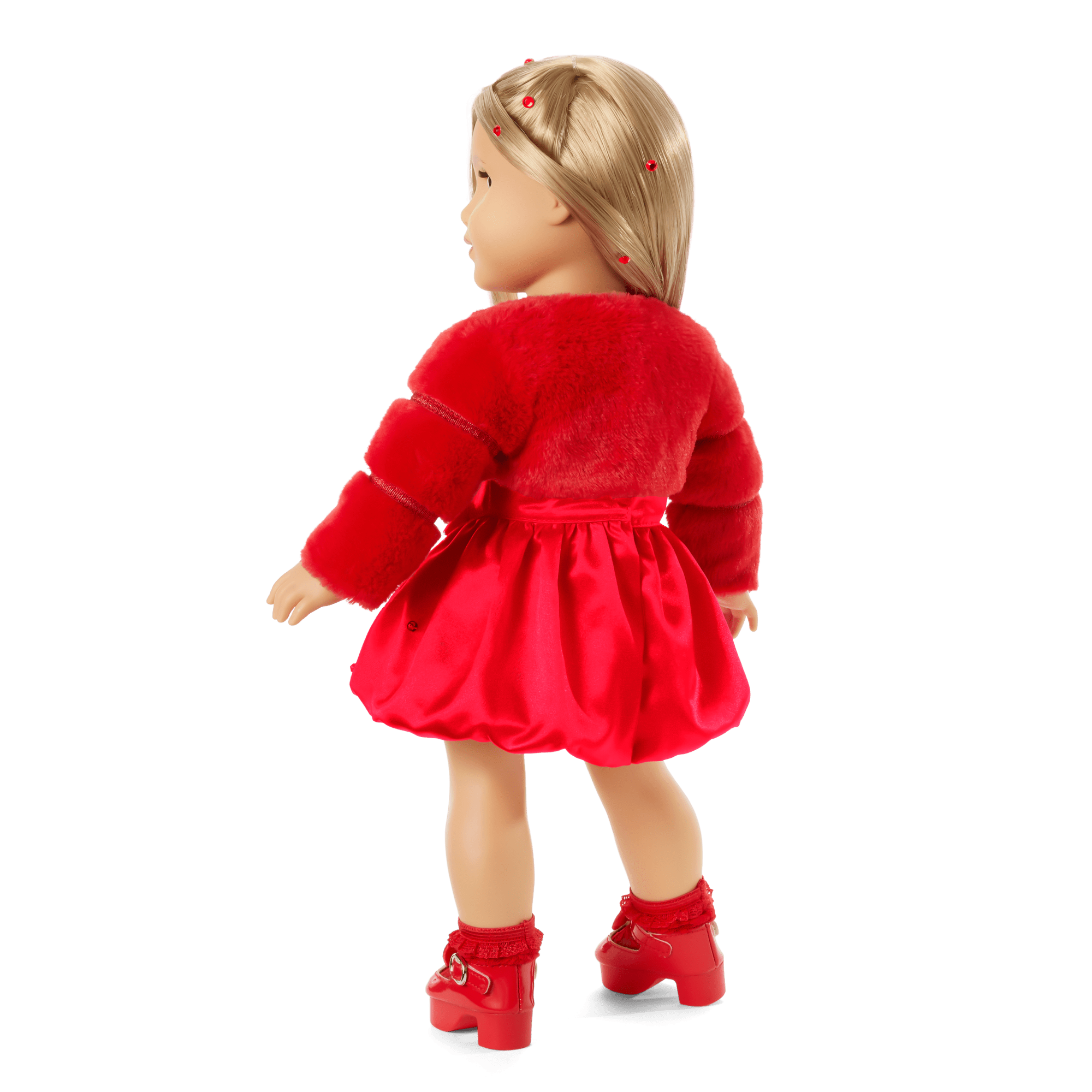 open lace back dress July Ruby Beauty Outfit for 18-inch Dolls