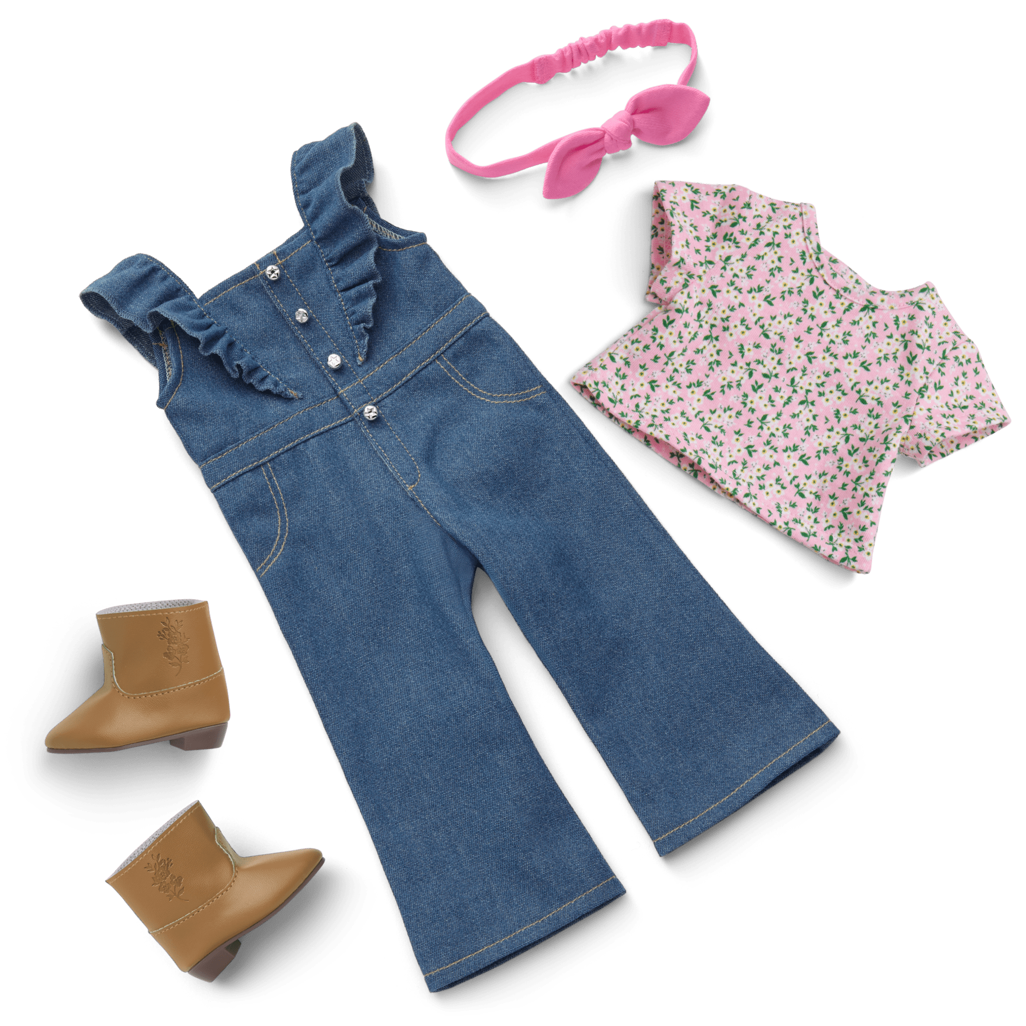Western Flowers Denim Jumpsuit for Dolls | American Girl®