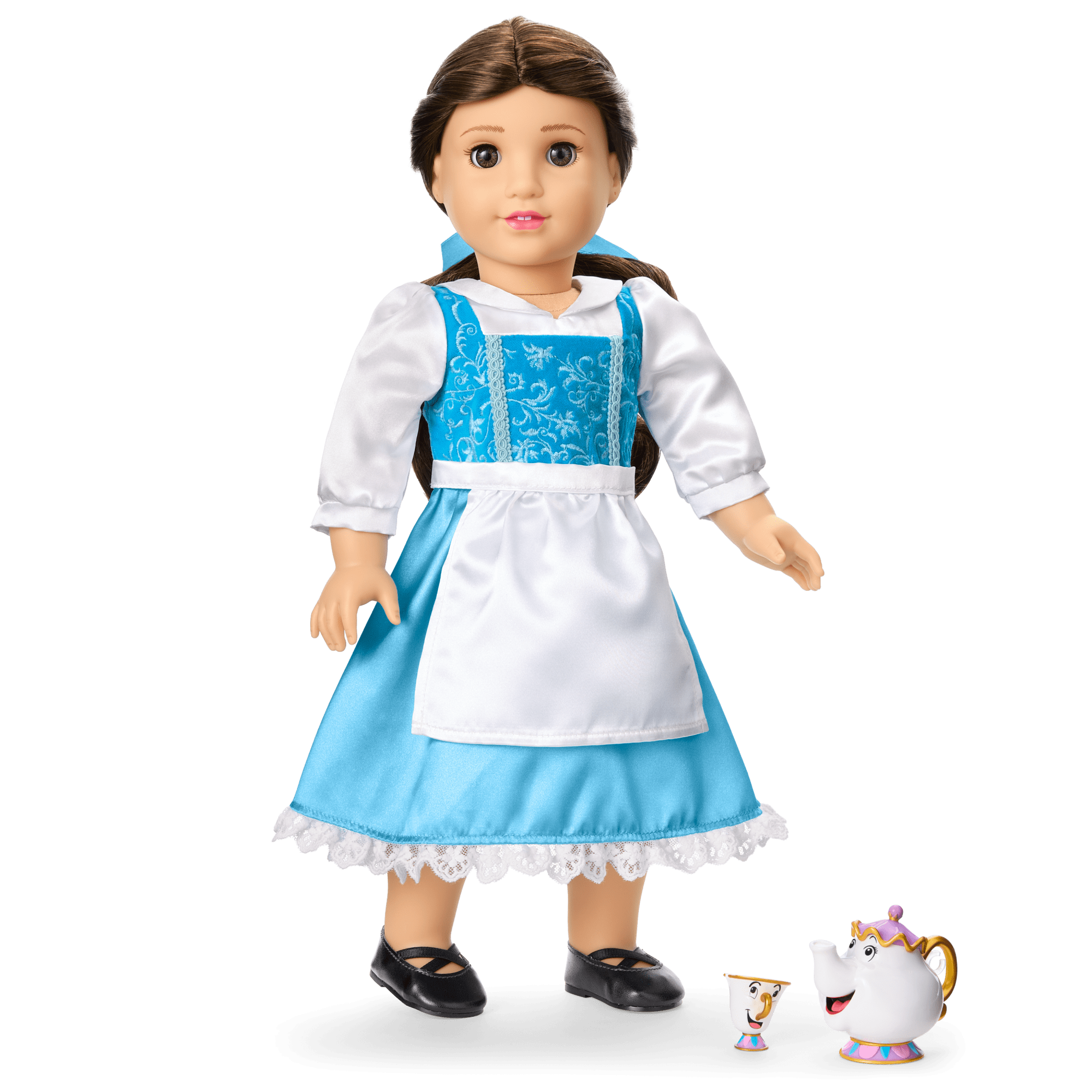 American Girl Disney Princess Belle Blue Dress, Mrs. Potts, Chip & Accessories for 18-inch Dolls American Girl Disney Princess Belle Blue Dress, Mrs. Potts, Chip & Accessories for 18-inch Dolls