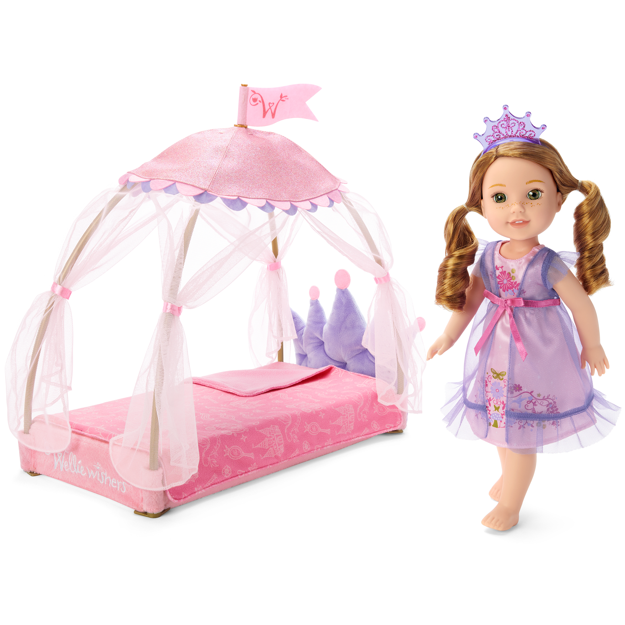Royal Canopy Bed for WellieWishers™ Dolls American Girl®
