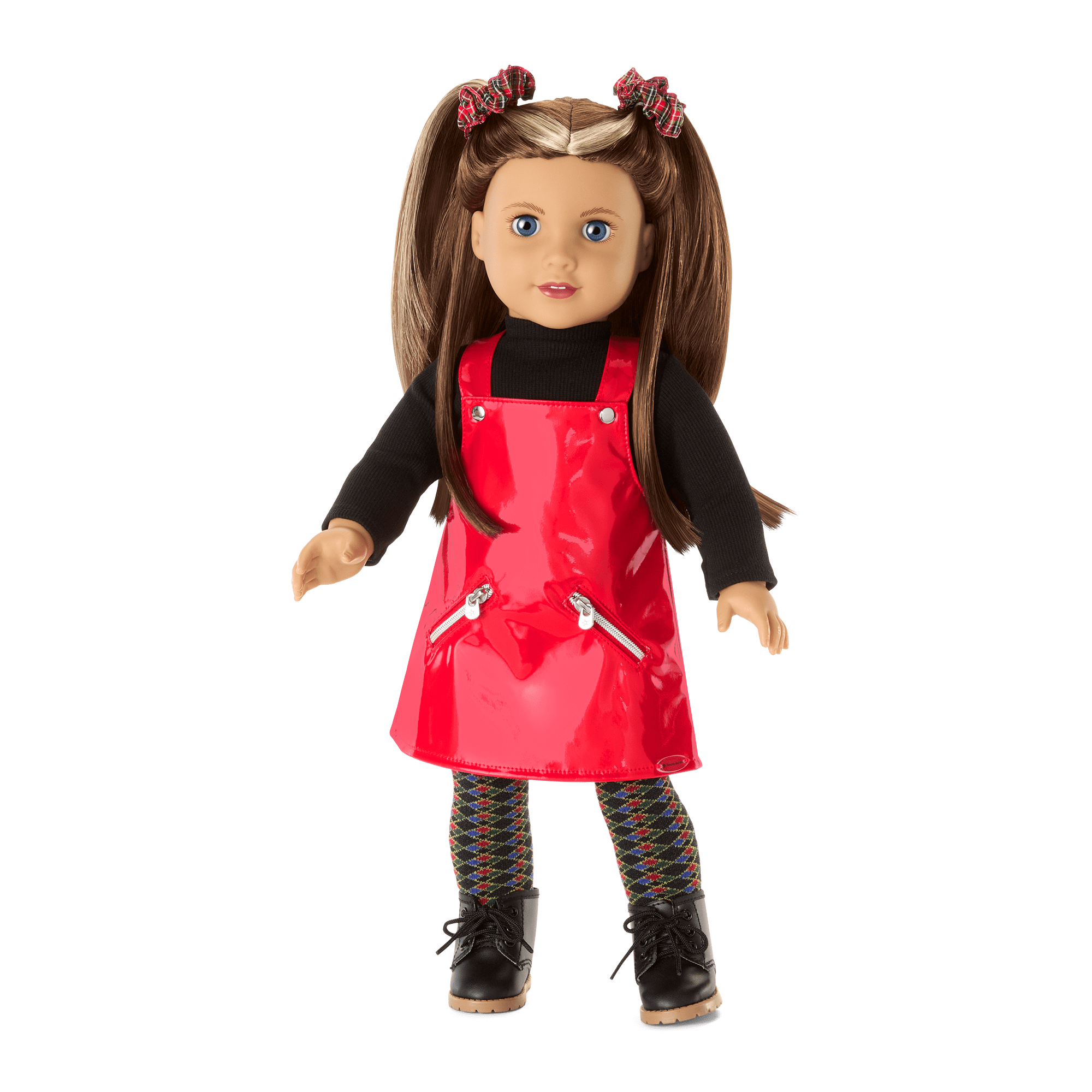 Nicki's Red Vinyl Jumper Outfit for 18-inch Dolls | American Girl Nicki's Red Vinyl Jumper Outfit for 18-inch Dolls | American Girl