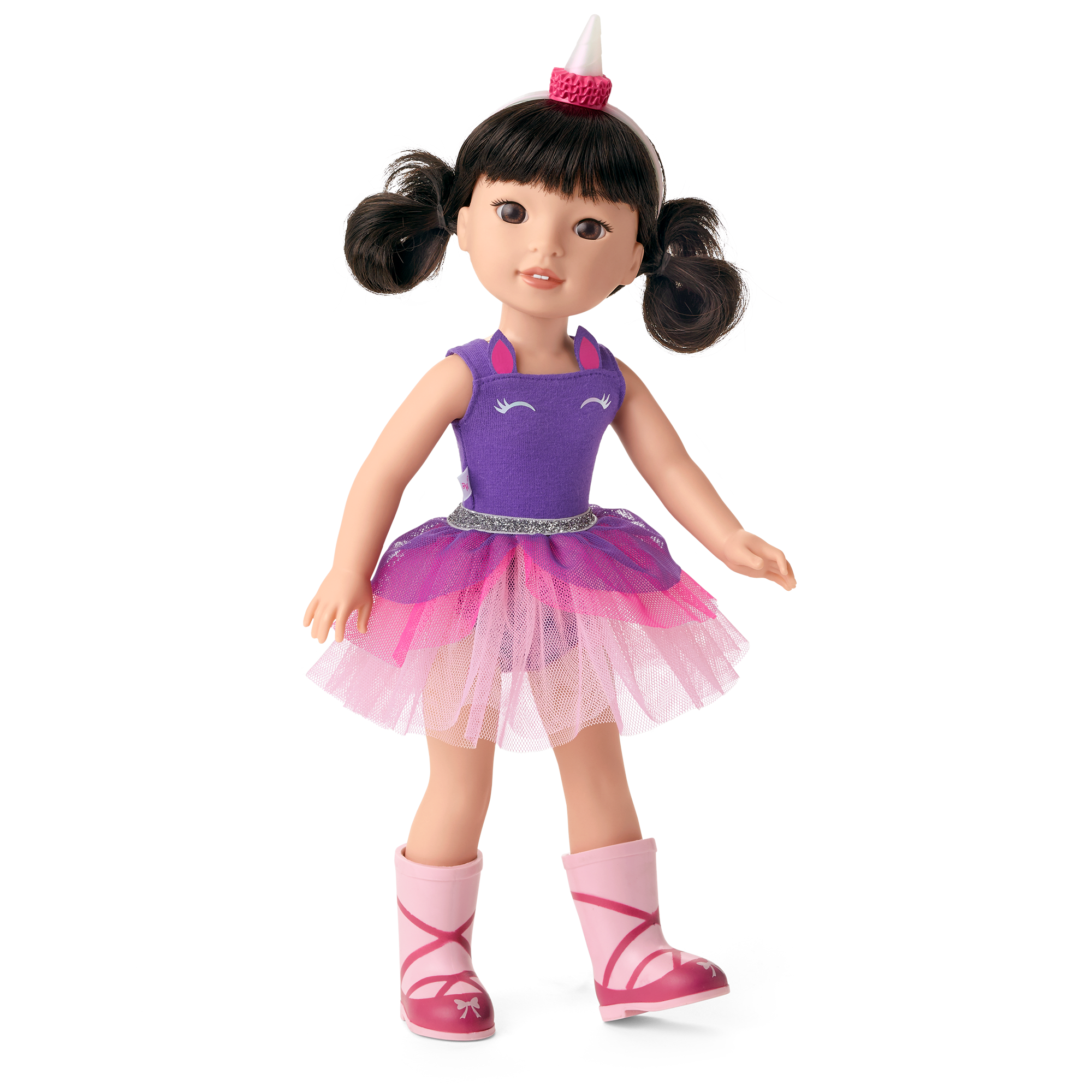 American Girl WellieWishers Pegeen The Pig Pet - 14.5-inch Magical Flying Pig Doll With Wings, Crown & Pillow Bed