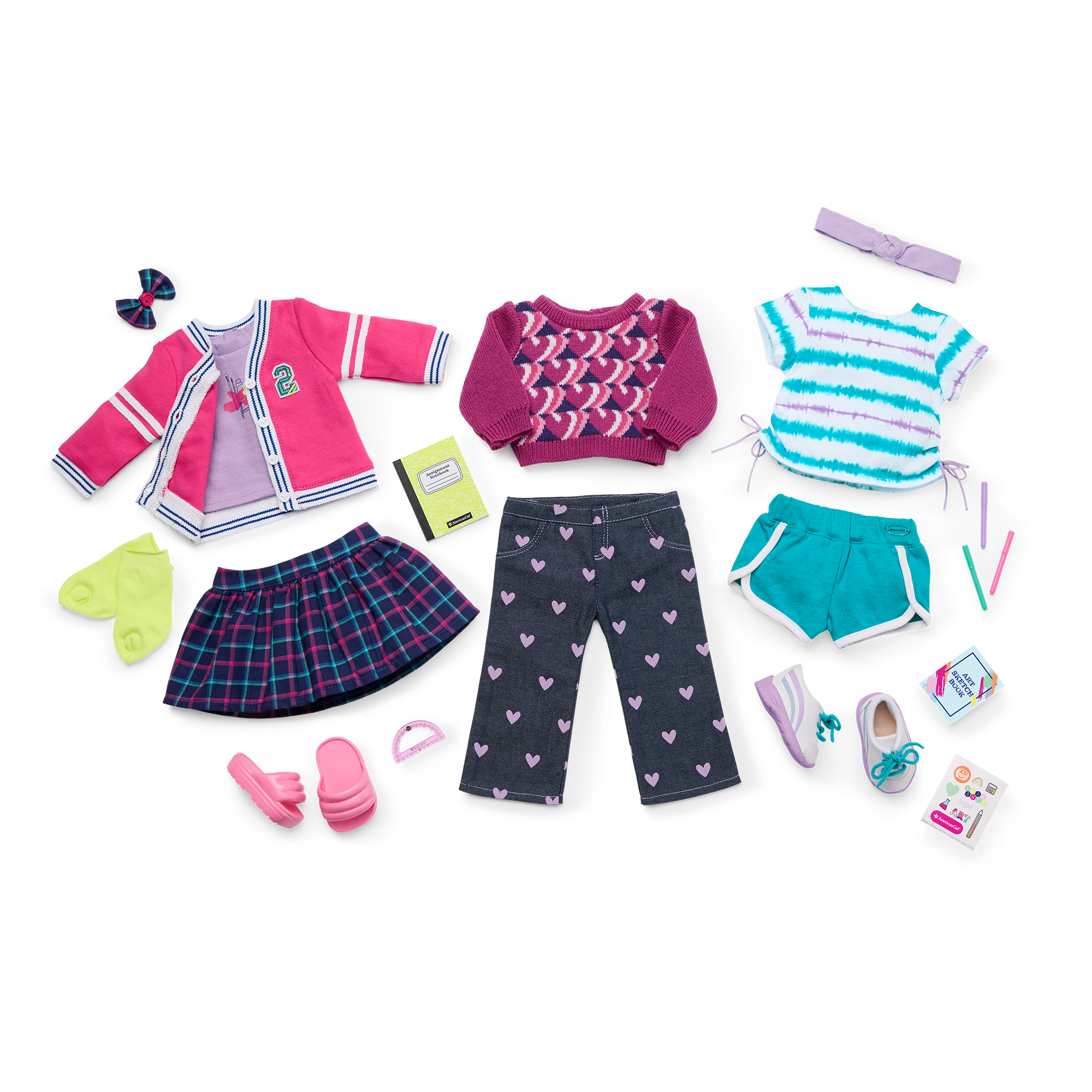 School-Day Style Outfit Set for Dolls American Girlยฎ