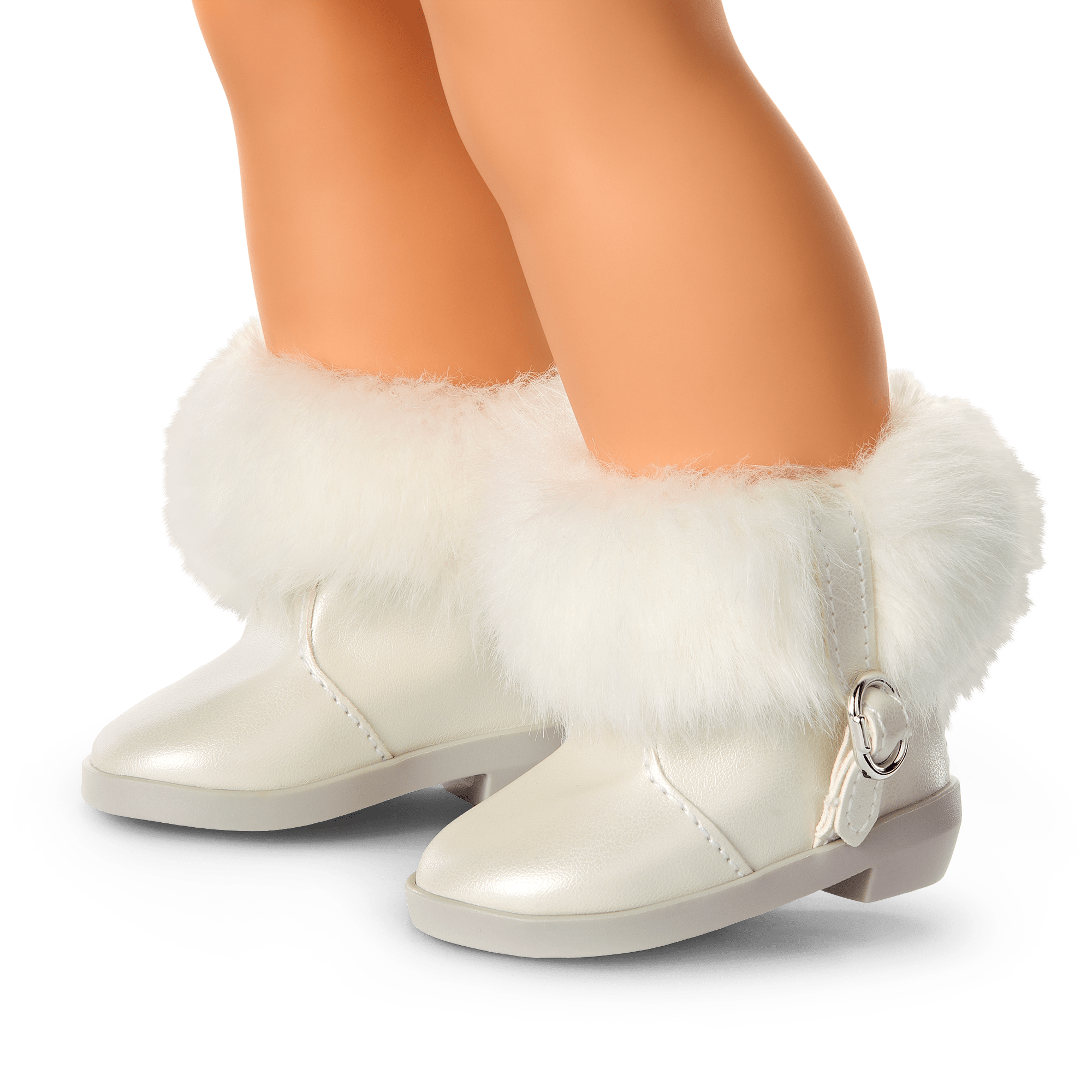Bottes Miniatures Pour Poupée 45,7 Cm – Nœud Blanc – Accessoire Chaussure – Polyuréthane