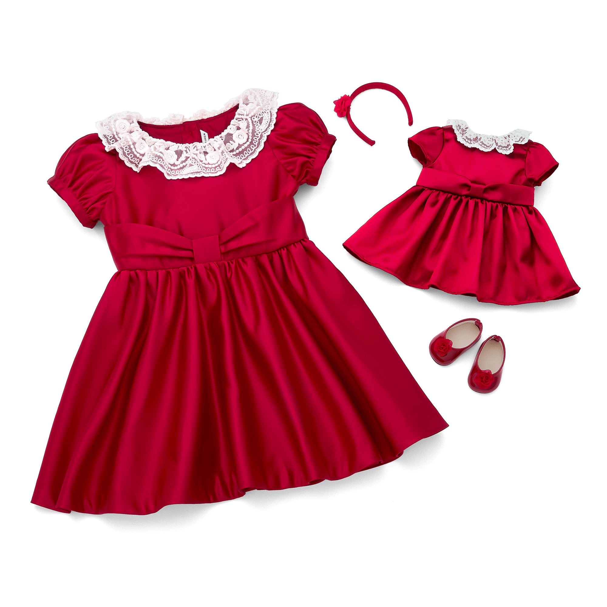 Janie and Jack Holly Red Dress for Little Girls Bitty Baby Dolls