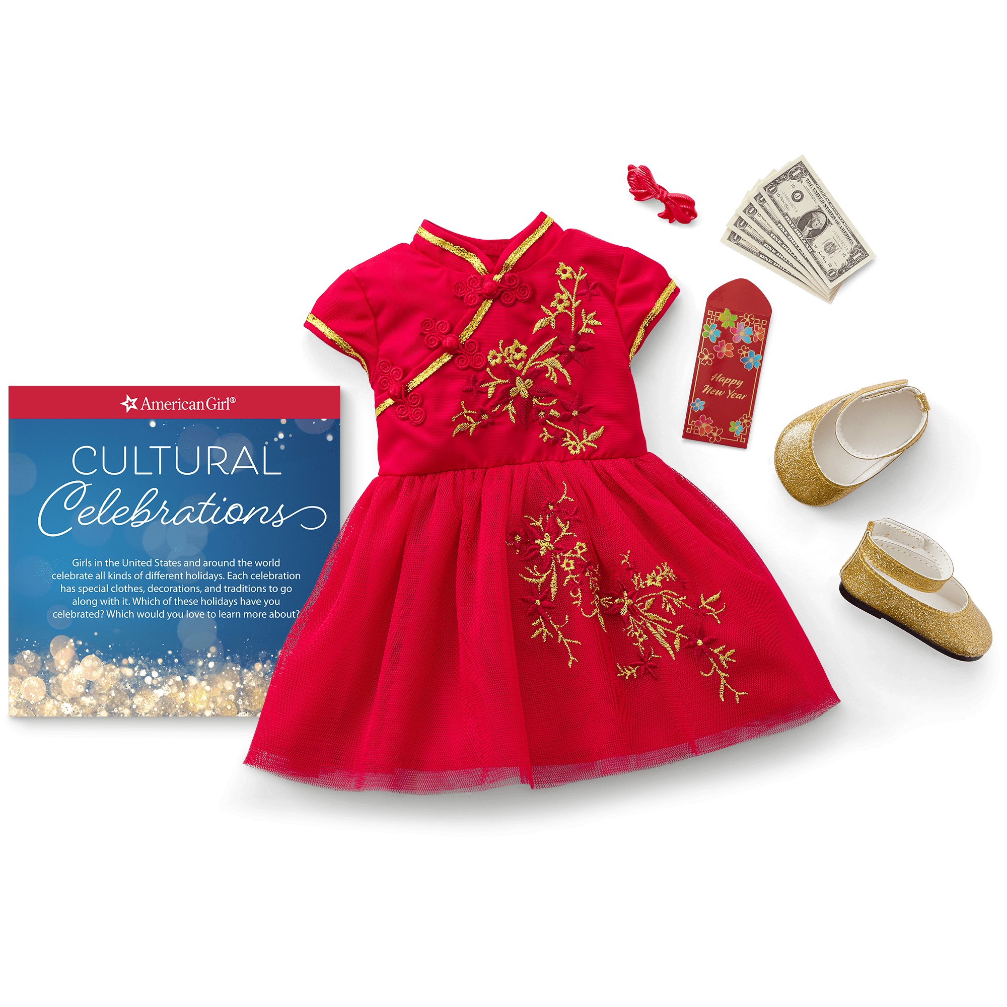 Lunar New Year's Celebration Outfit for 18-inch Dolls American Girl