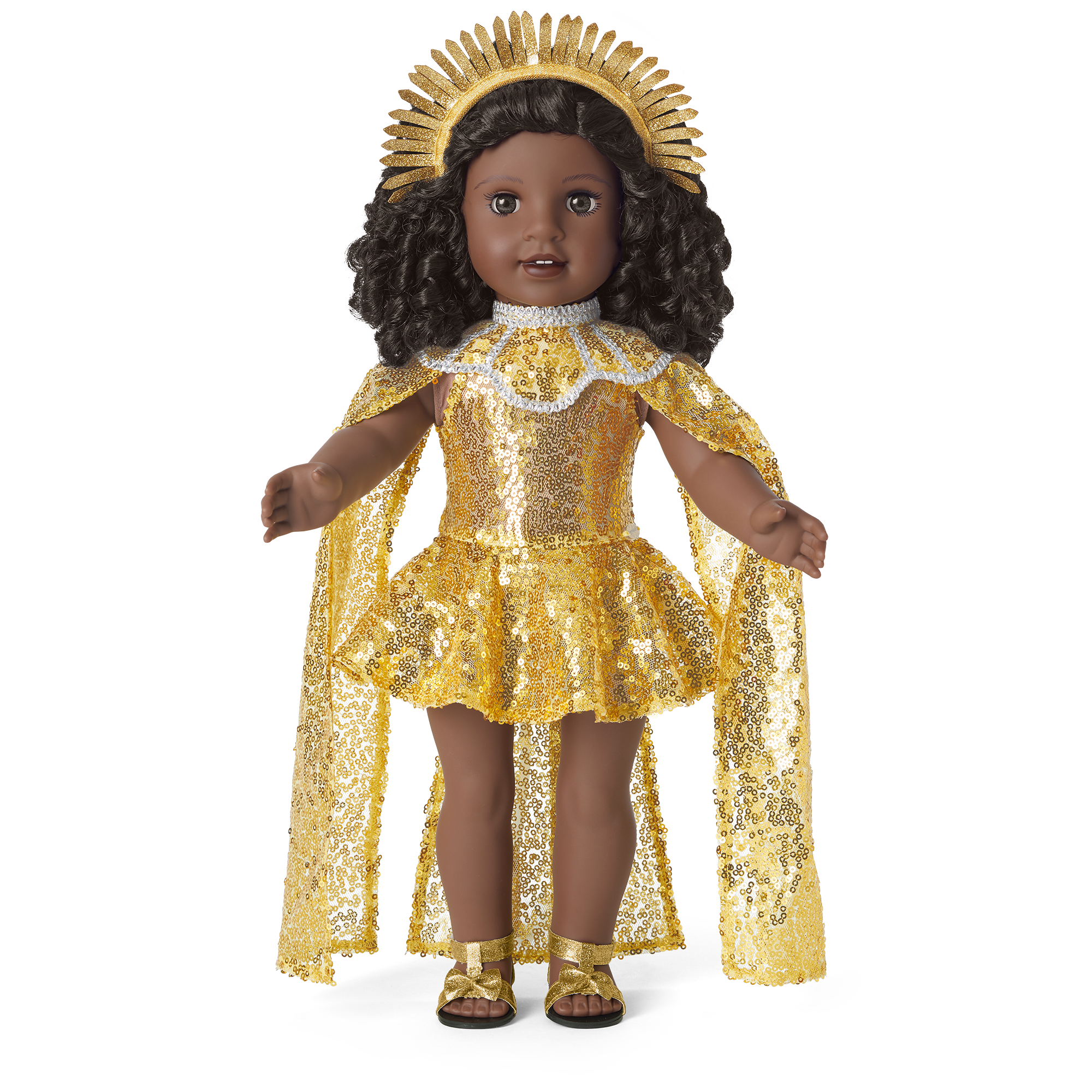 Glitzy Sequin Gown & Capelet Outfit for 18-inch Dolls
