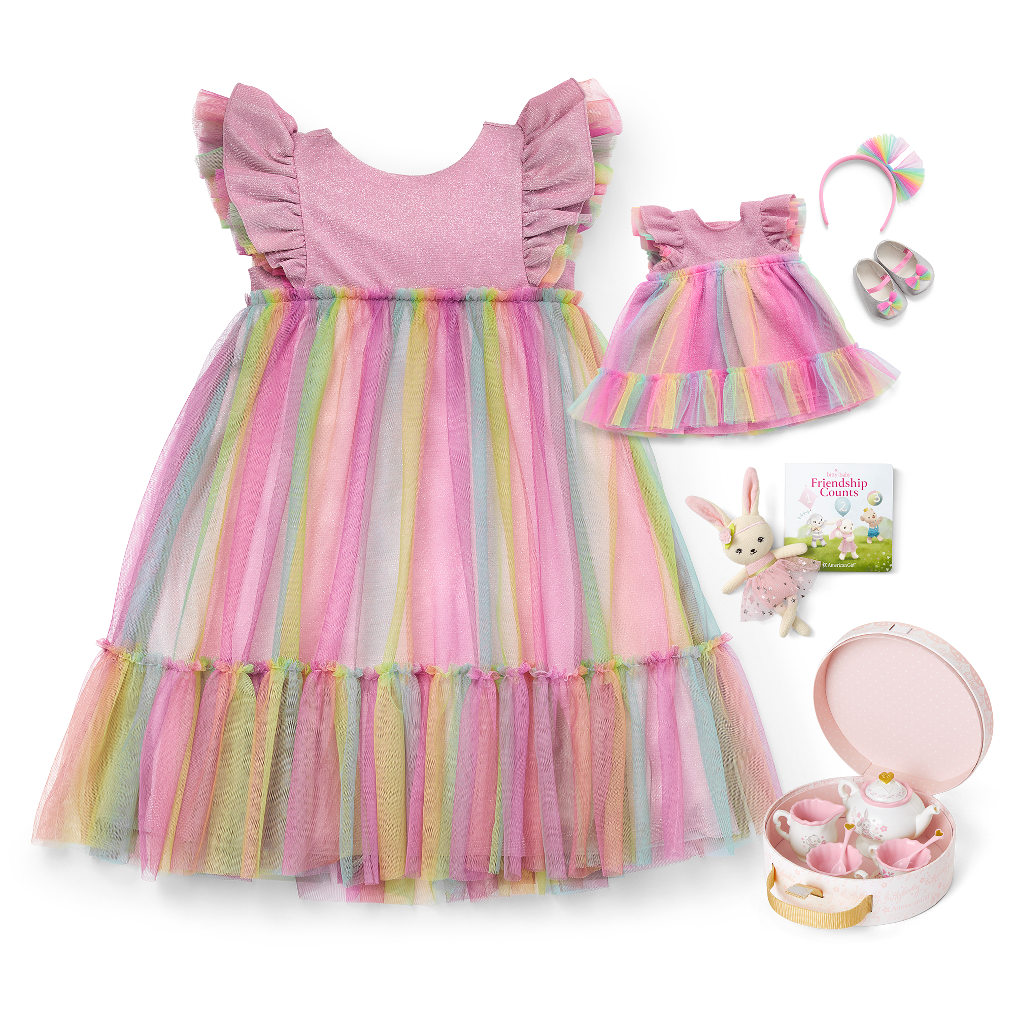 Spring Dresses & Bunny Friend Basket Bundle