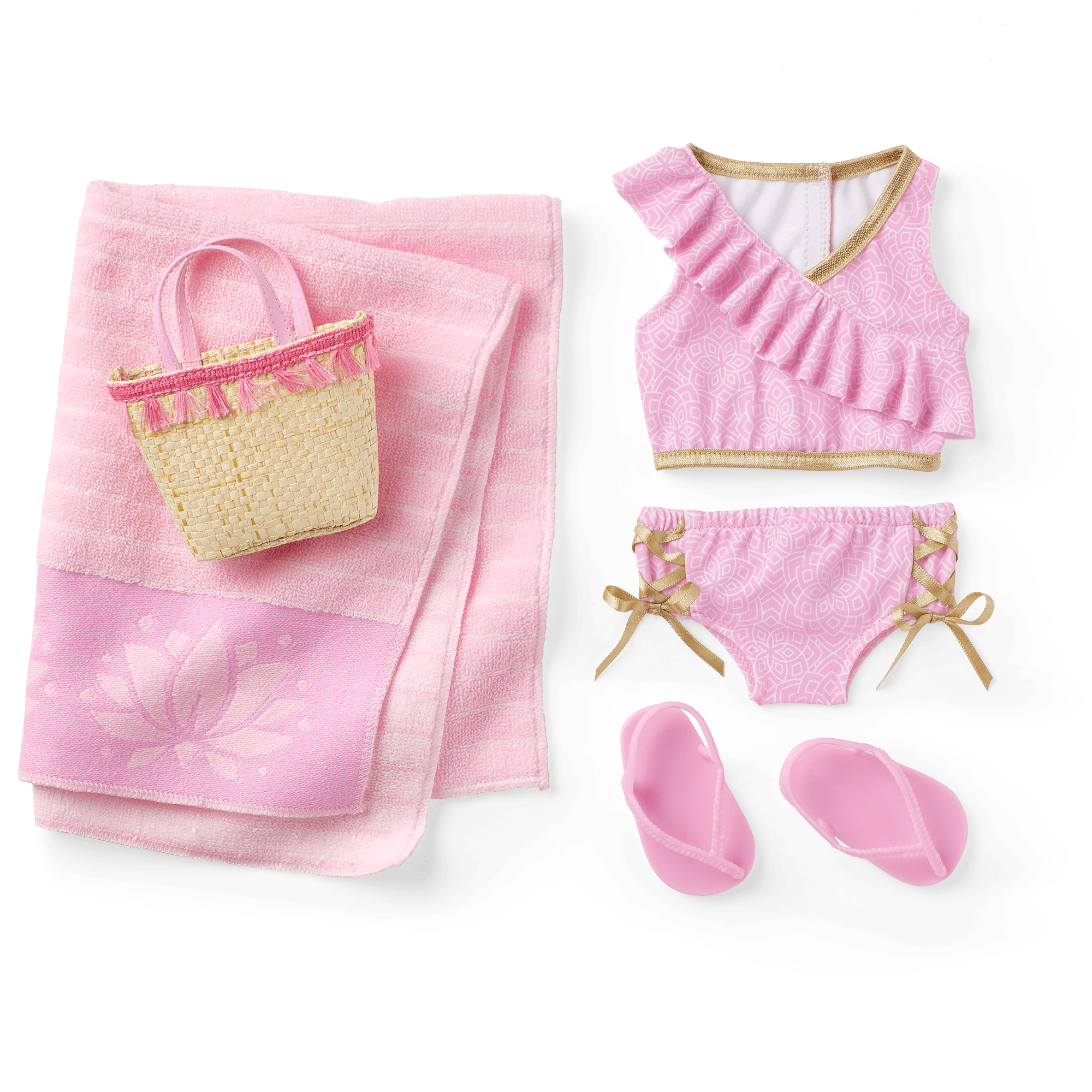 Rosy Resort Swimsuit for 18-inch Dolls