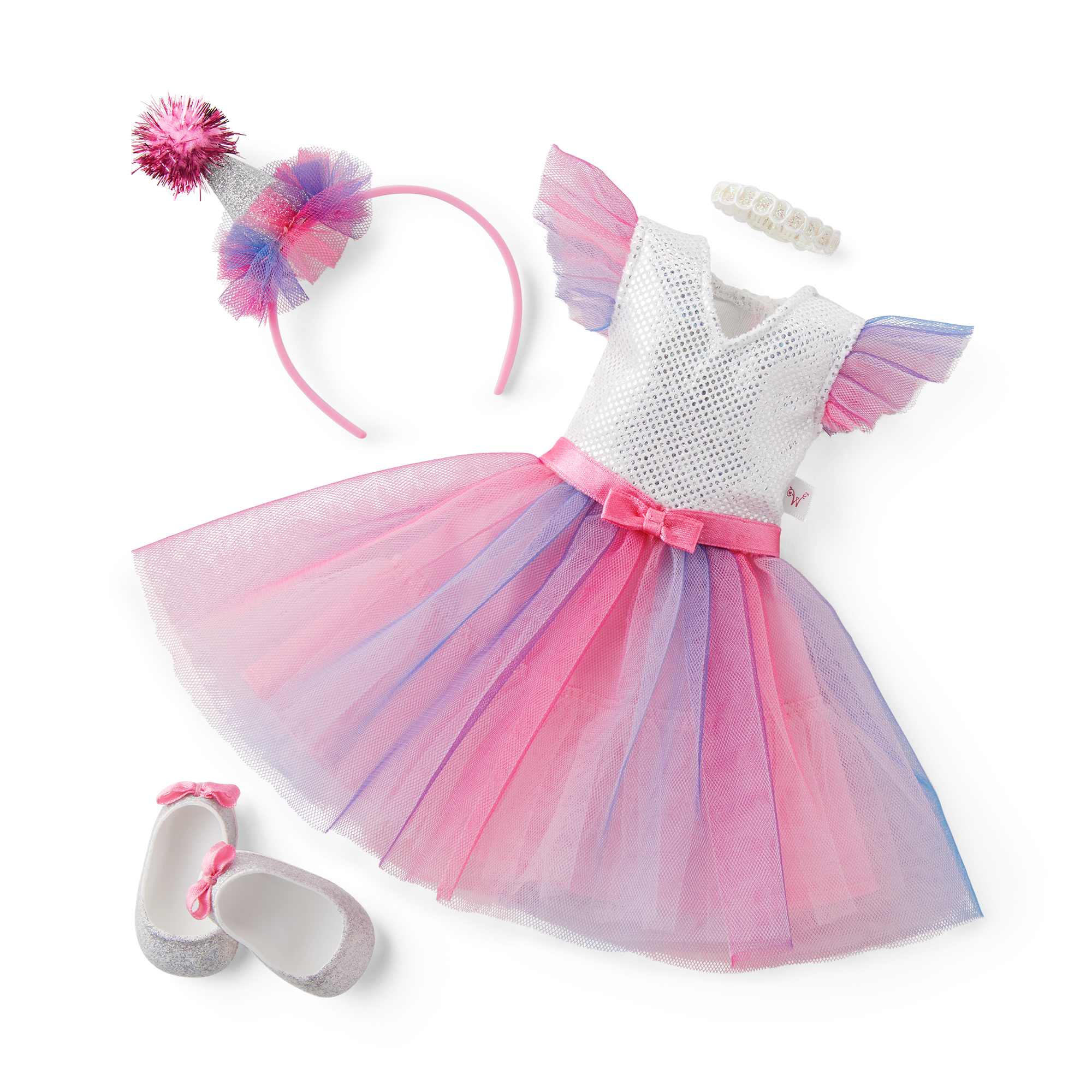 Rainbow Birthday Outfit for WellieWishers™ Dolls