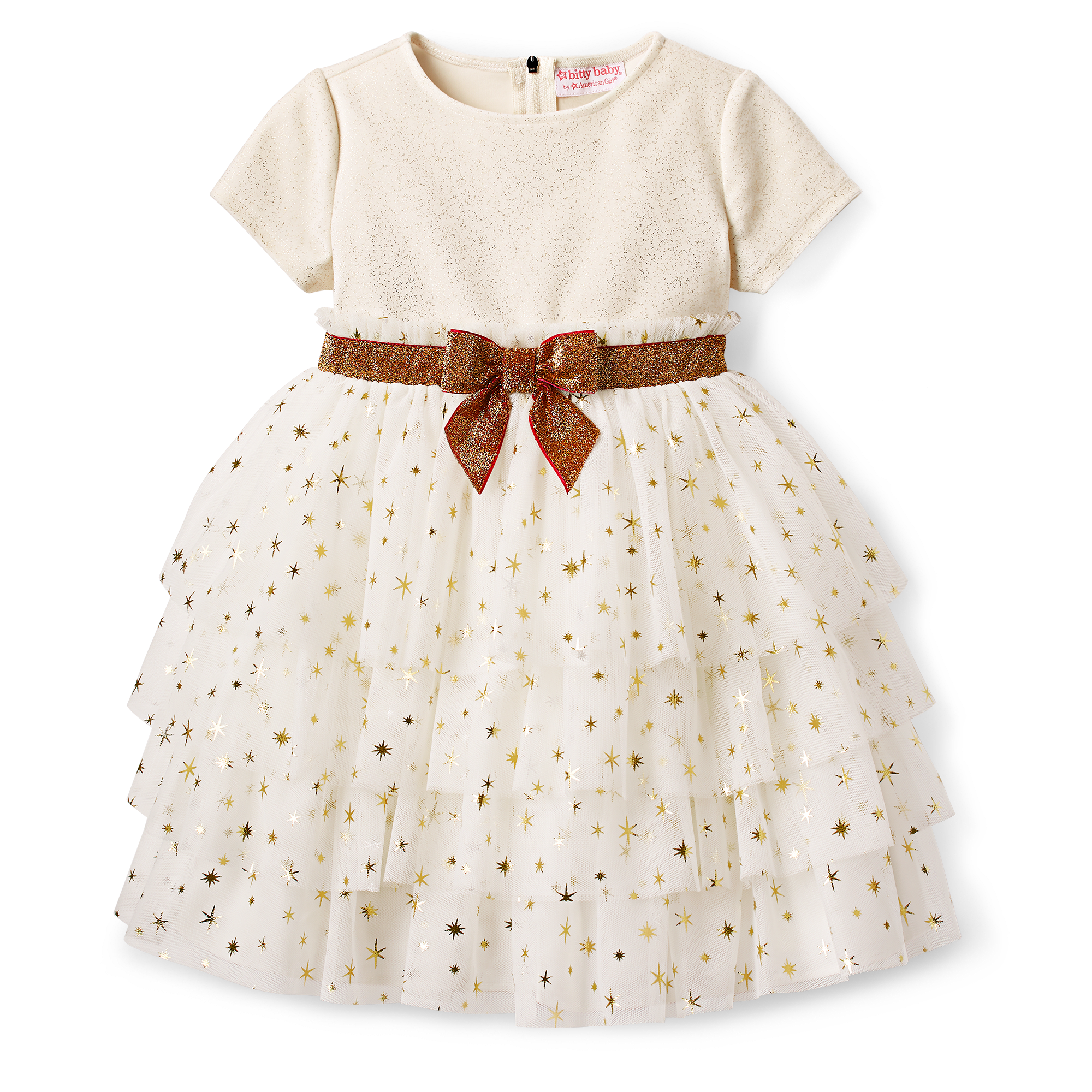 Golden Twinkle Dress for Little Girls & Bitty Baby Dolls Golden Twinkle Dress for Little Girls & Bitty Baby Dolls