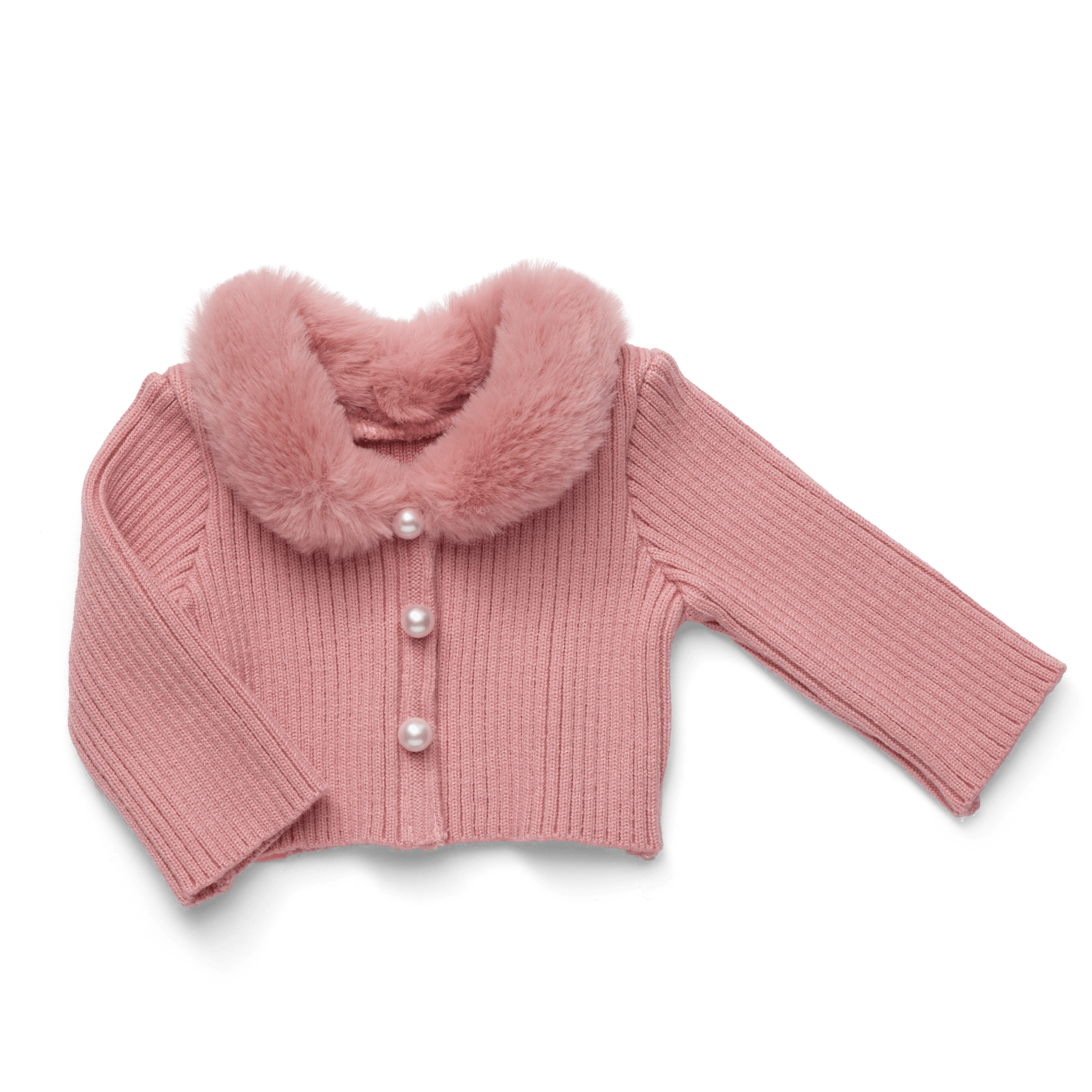 American Girl® x Janie and Jack Rosy Ribbed Cardigan for 18-inch Dolls