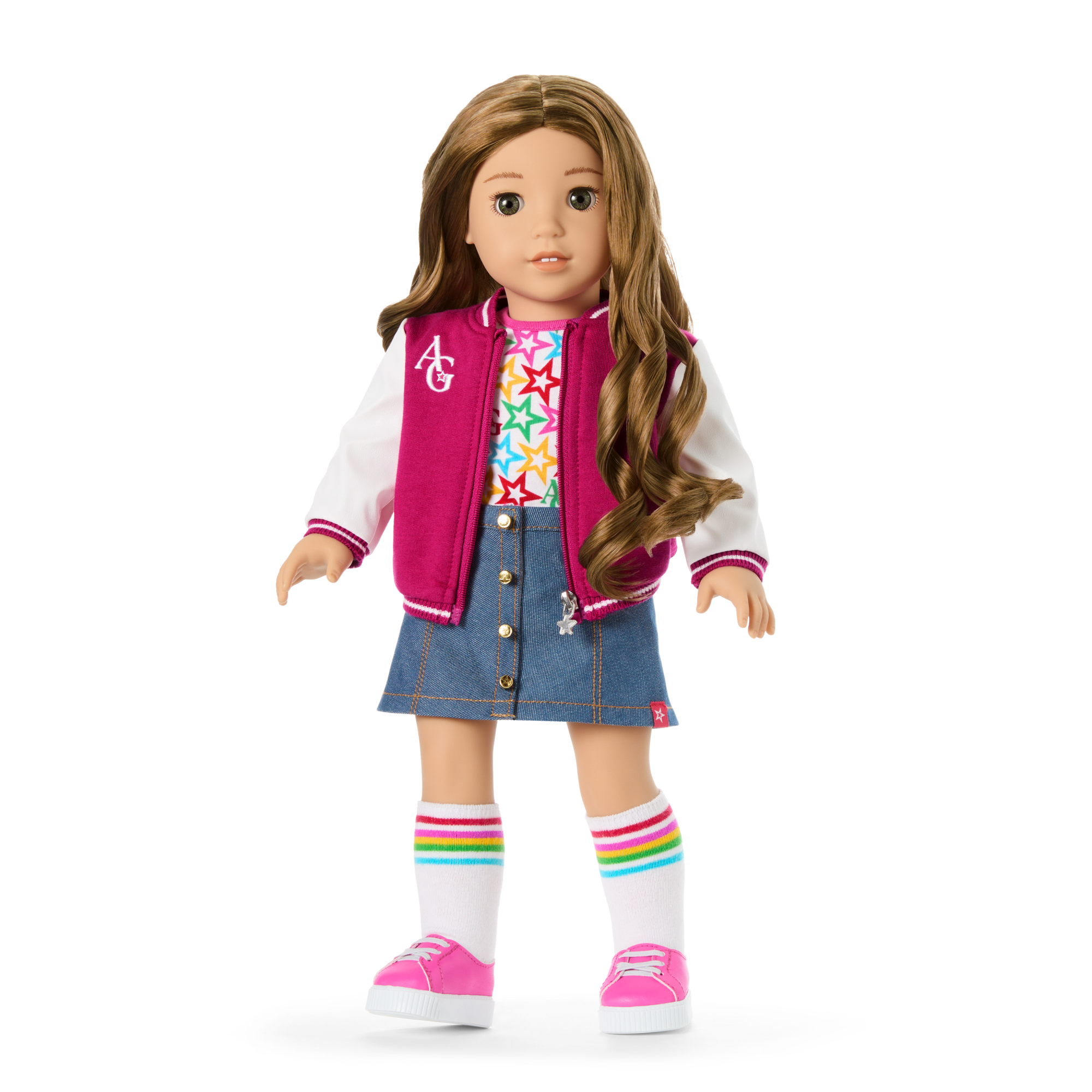 Truly Me™ 18-inch Doll #118 with curly caramel hair