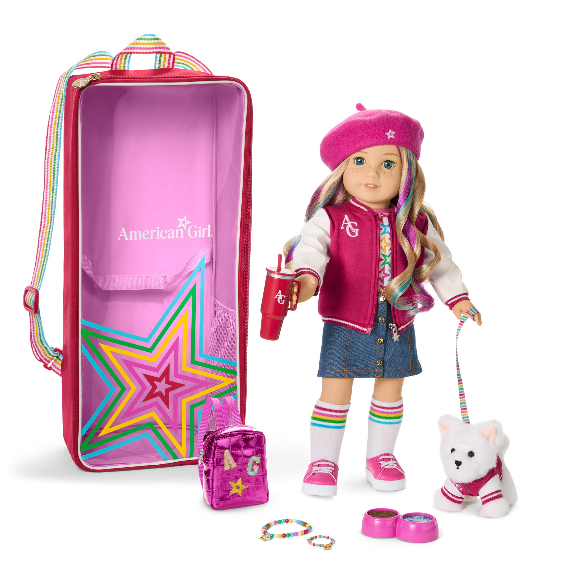 Truly Me™ 18-inch Doll #110, Accessories, Puppy & Doll Carrier