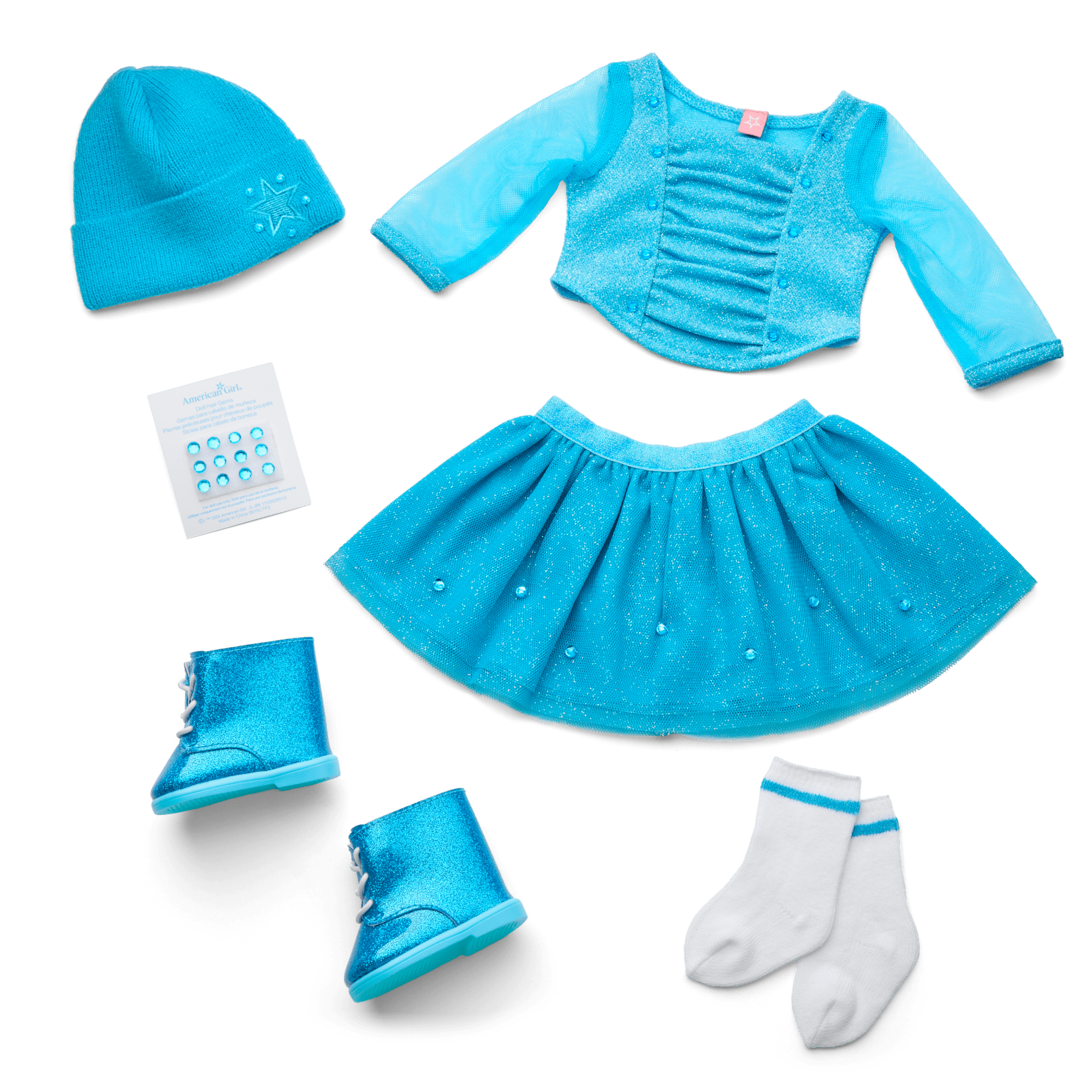 December Blue Brilliance Topaz Outfit for 18-inch Dolls