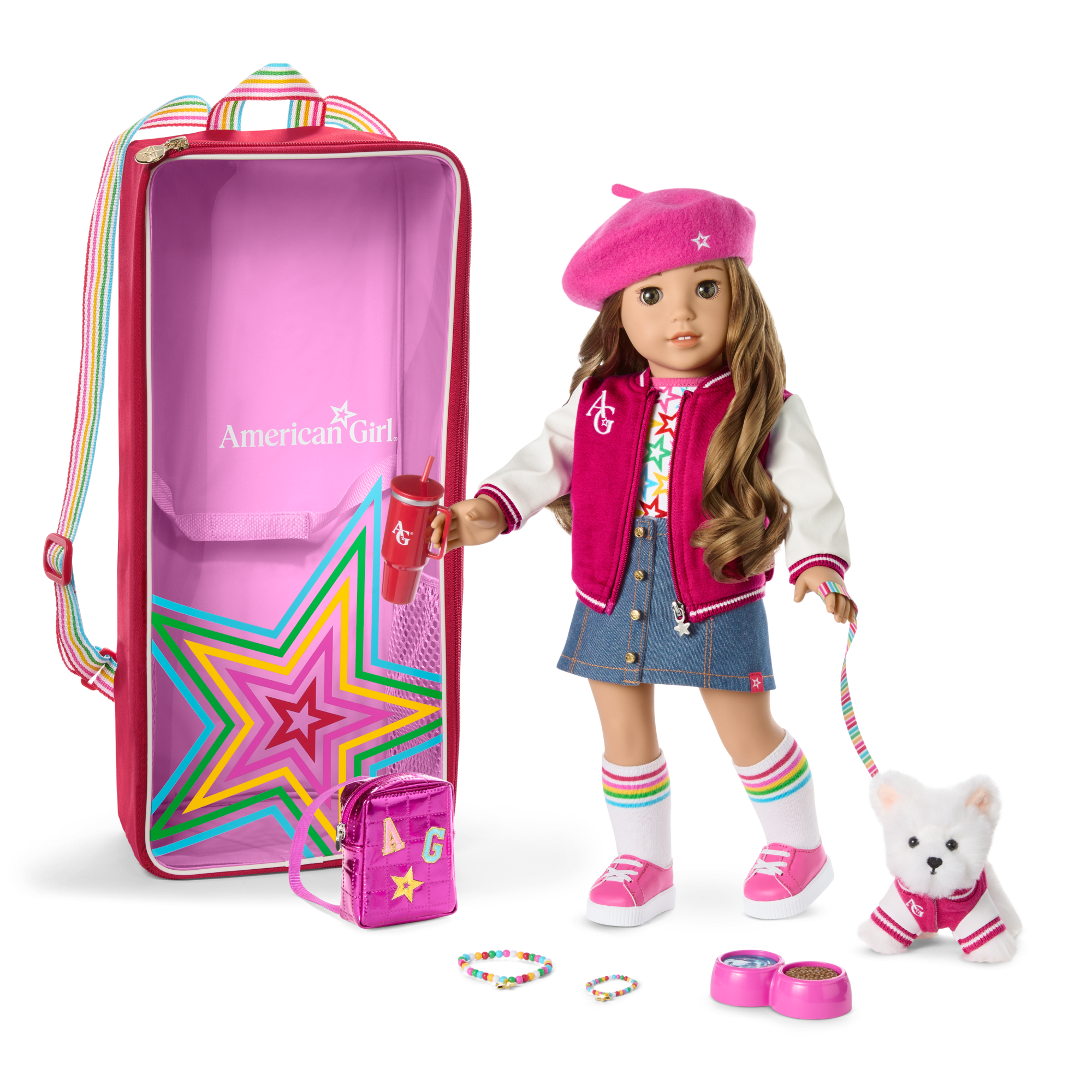 Truly Me™ 18-inch Doll #118, Accessories, Puppy & Doll Carrier