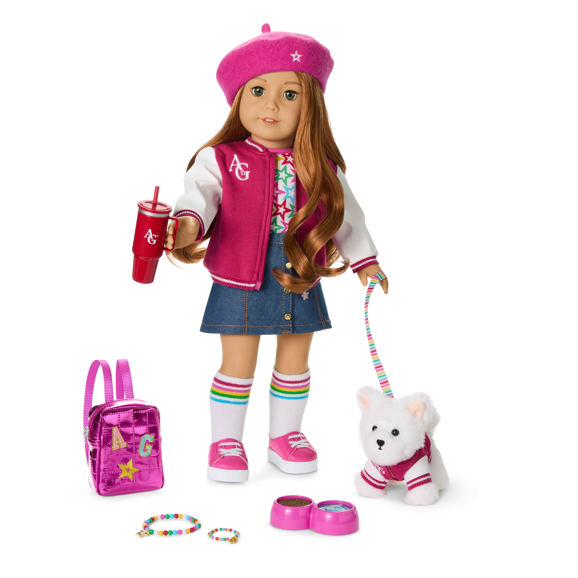 Truly Me™ 18-inch Doll #103, Puppy, Mini Backpack & Accessories AG™ Star Squad Bundle