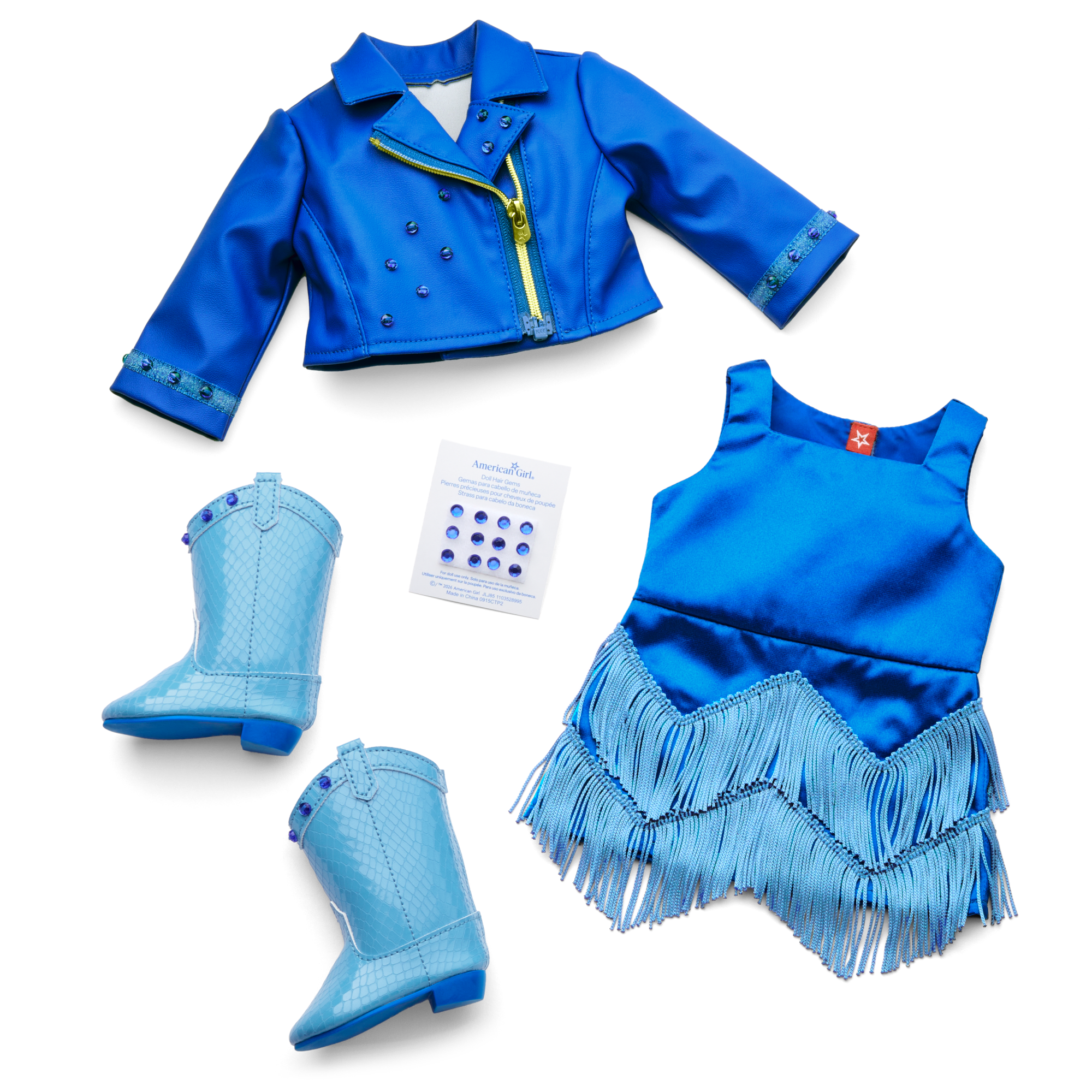 September Sapphire Sparkle Outfit for 18-inch Dolls
