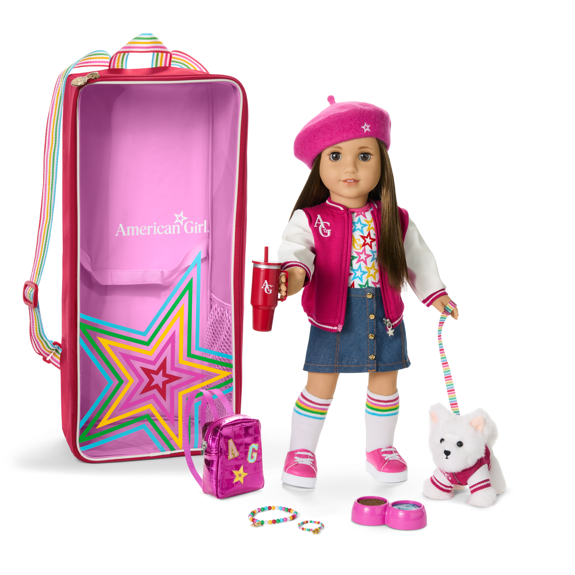 Truly Me™ 18-inch Doll #107, Accessories, Puppy & Doll Carrier