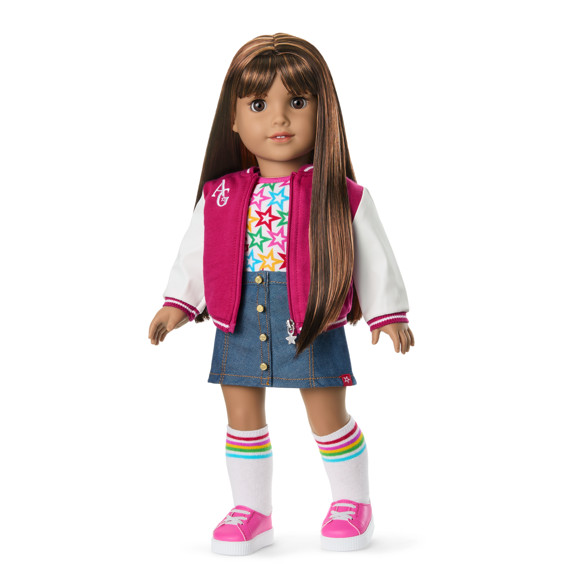 Truly Me™ 18-inch Doll #122 with straight dark-brown hair