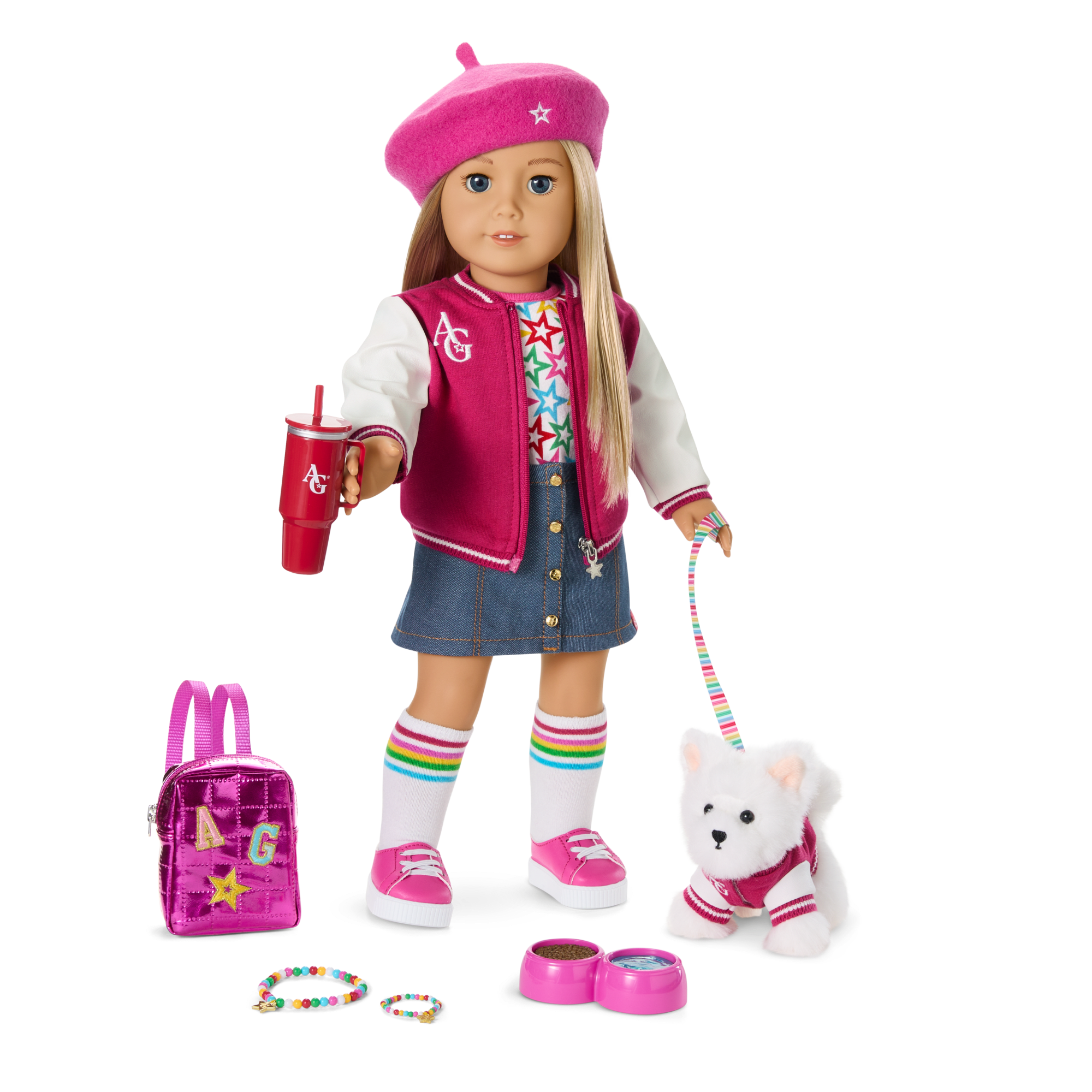 Truly Me™ 18-inch Doll #100, Puppy, Mini Backpack & Accessories AG™ Star Squad Bundle
