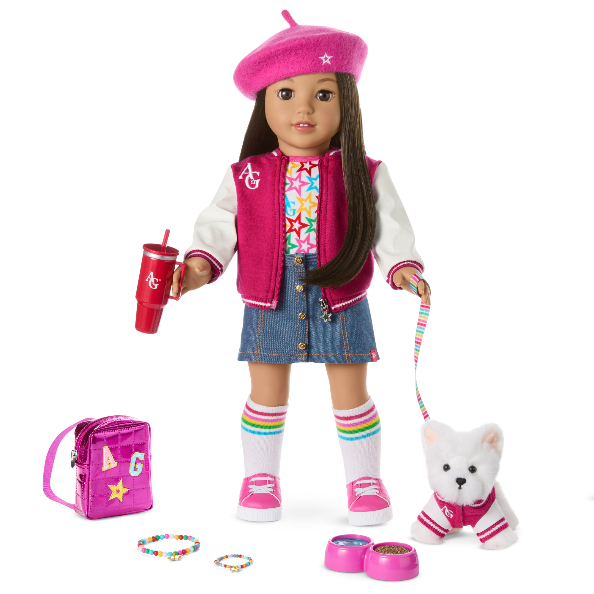 Truly Me™ 18-inch Doll #124, Puppy, Mini Backpack & Accessories AG™ Star Squad Bundle