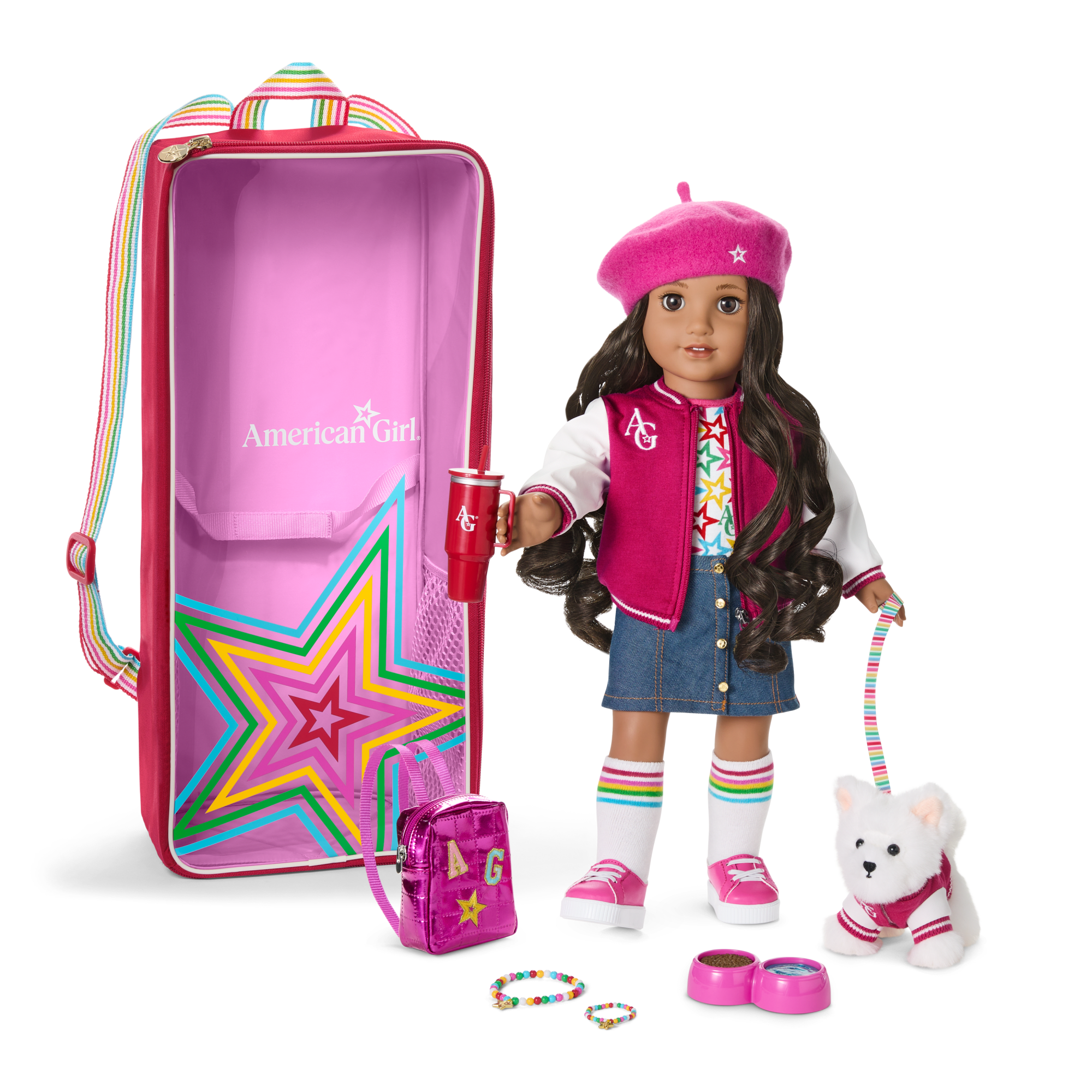 Truly Me™ 18-inch Doll #108, Accessories, Puppy & Doll Carrier