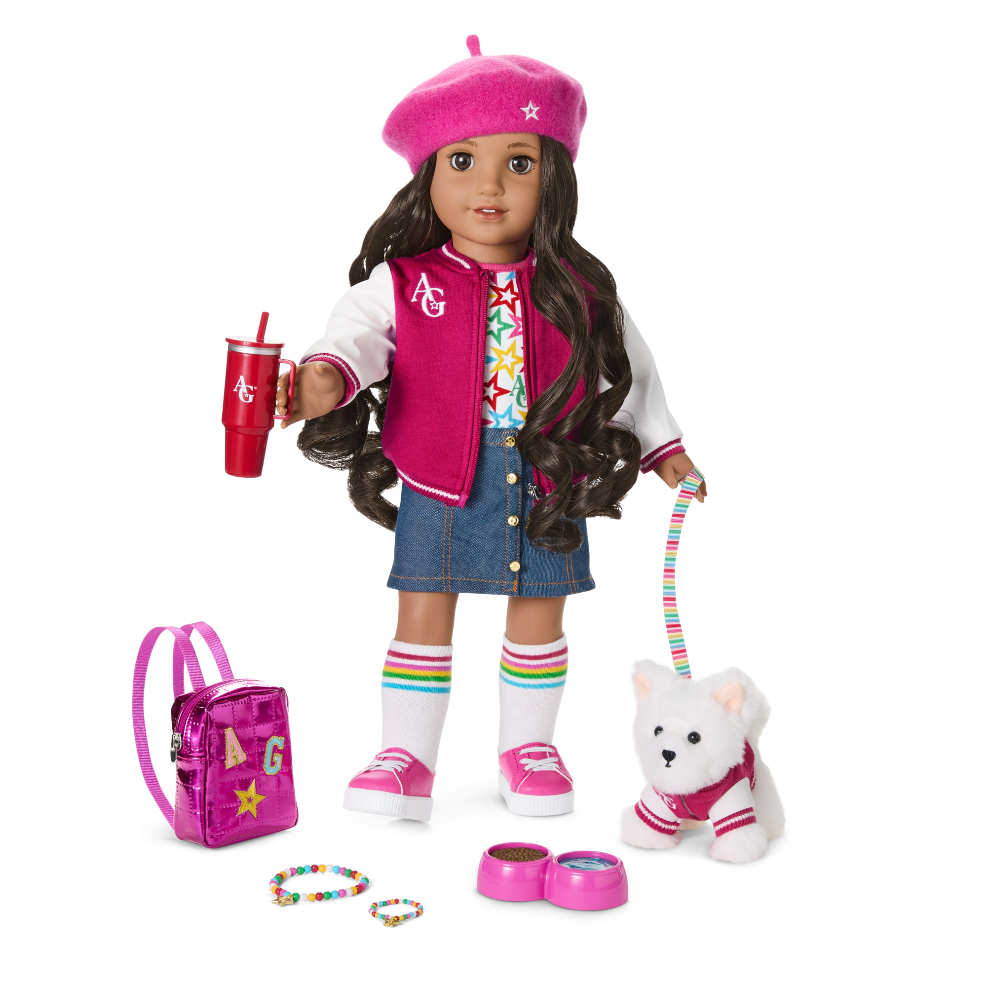 Truly Me™ 18-inch Doll #108, Puppy, Mini Backpack & Accessories AG™ Star Squad Bundle