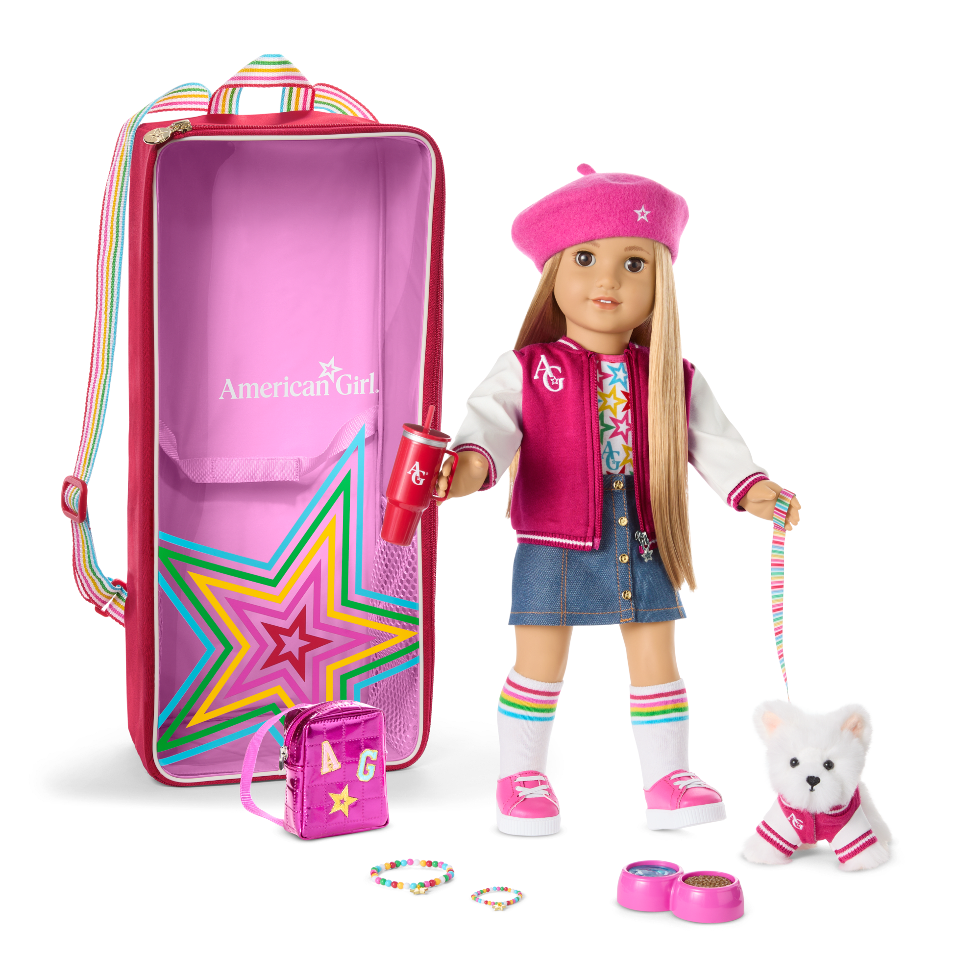 Truly Me™ 18-inch Doll #131, Accessories, Puppy & Doll Carrier