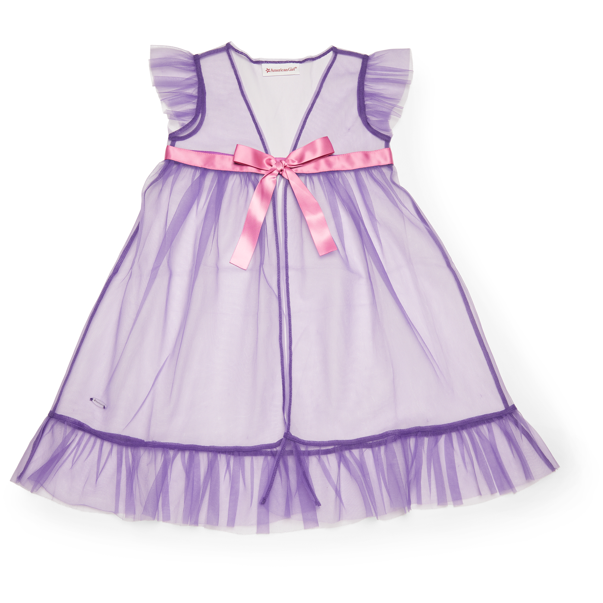 Robe Fille Stay Little Rayée Violet Et Rose - Taille 4 Ans - Longueur 21 Pouces, Smockée - Occasion Très Bon état
