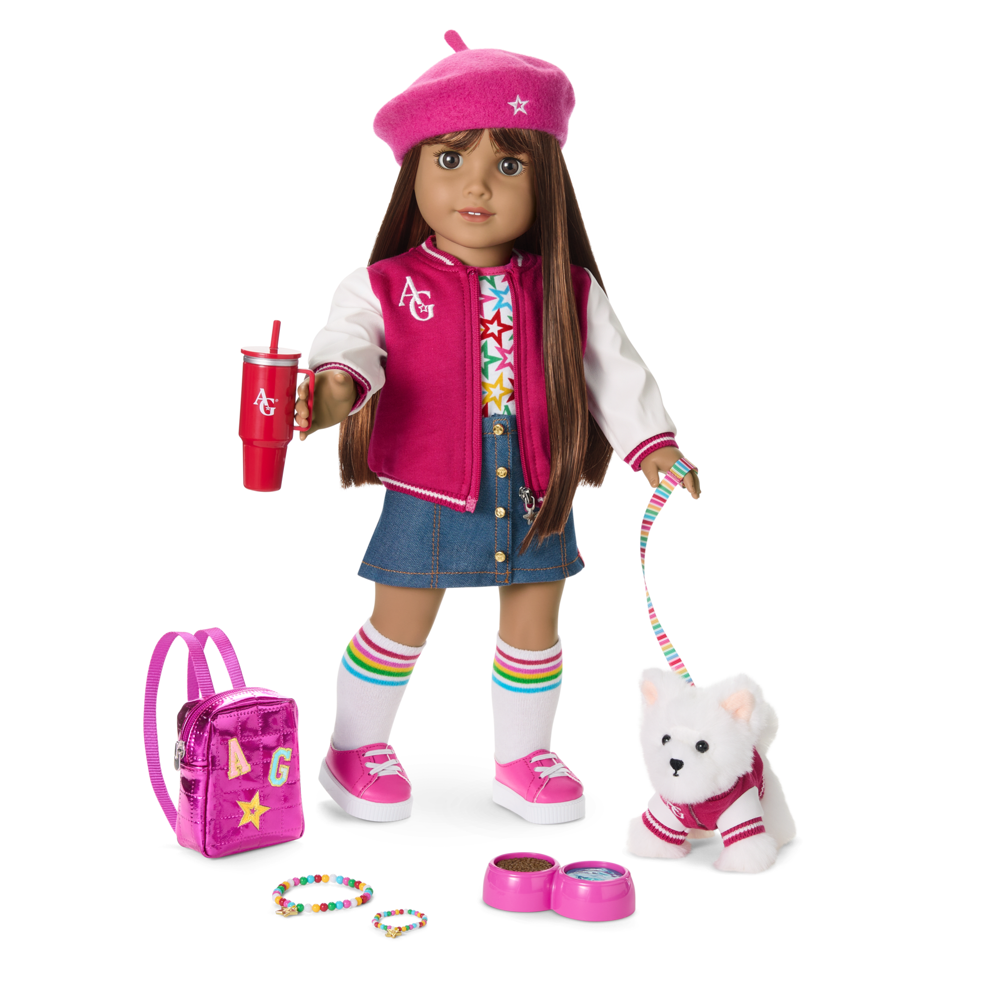 Truly Me™ 18-inch Doll #122, Puppy, Mini Backpack & Accessories AG™ Star Squad Bundle