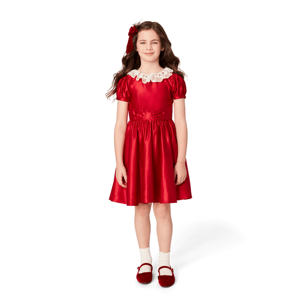 American Girl x Janie and Jack Holly-Red Party Dress for Girls