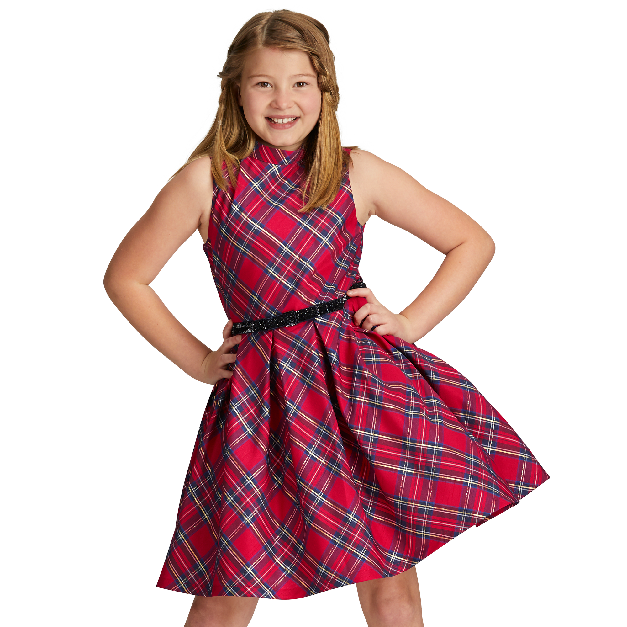 Pretty Plaid Christmas Dress for Girls