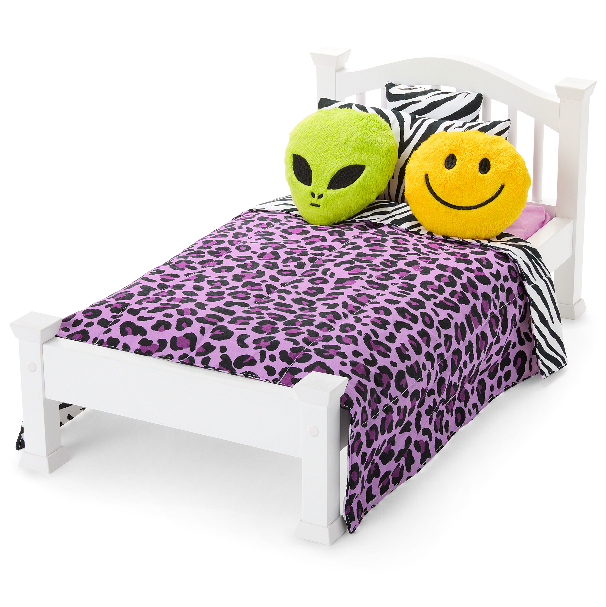 Nicki’s™ Bed & Animal-Print Bedding Set for 18-inch Dolls (Historical Characters)