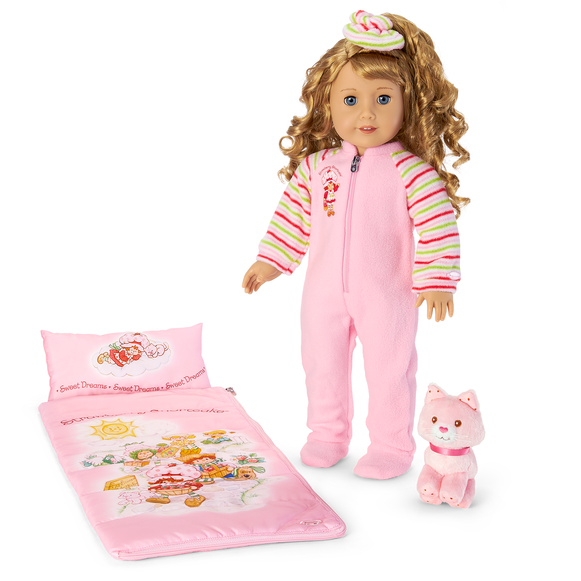 Courtney’s™ Strawberry Shortcake™ Sleeping Bag & PJs | American Girl®